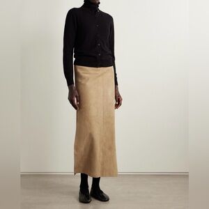NWT Pendleton Tan Beige Suede A-Line Midi Skirt Size 16